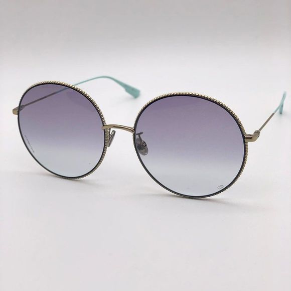  DIOR Sunglasses DIORSOCIETY 2F 03YG/SO  Gold Violet Gradient Round - Picture 5 of 11